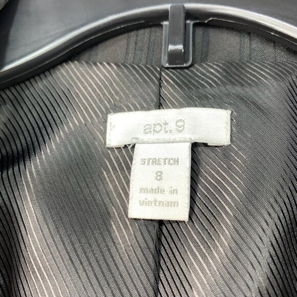 Apt 9 Blazer Coat Womens Size 8 Black Long Sleeve Stretch Pockets - Picture 3 of 8